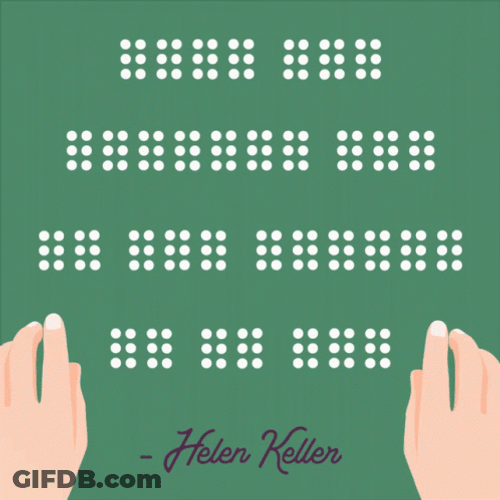 Helen Keller Words In Braille Book GIF