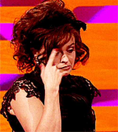 Helena Bonham Carter Crazy Sign GIF