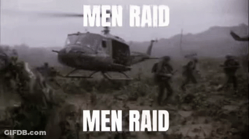 Helicopter Flying Over Soldiers Men Raid GIF