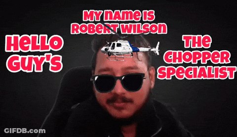 Helicopter Head Man Sunglasses My Name Is Robert Wilson GIF