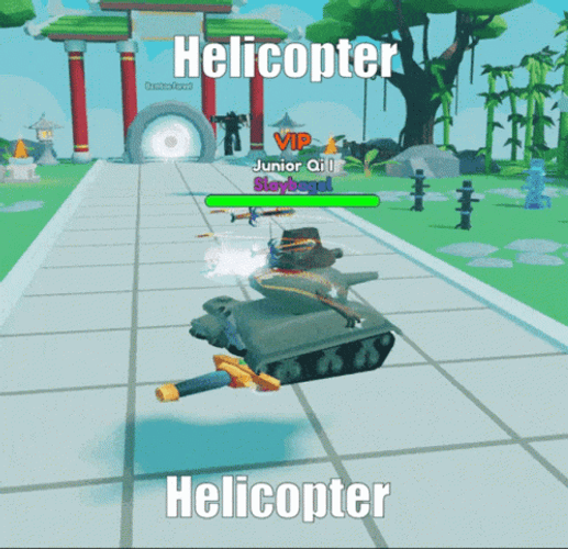 Helicopter Helicopter Roblox Tank Spin Meme GIF