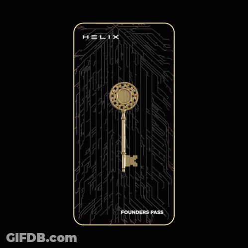 Helix Founders Pass Card With Gold Key GIF