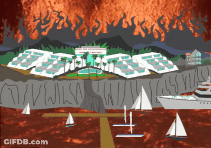 Hell Burning Sea Of Fire Animation GIF