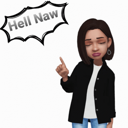 Hell Naw Female Avatar GIF