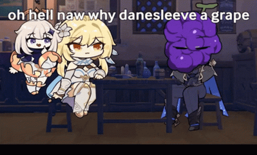 Hell Naw Grape Chibi Genshin Impact GIF