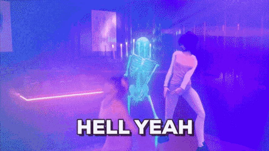Hell Yeah Dancing Skeleton GIF