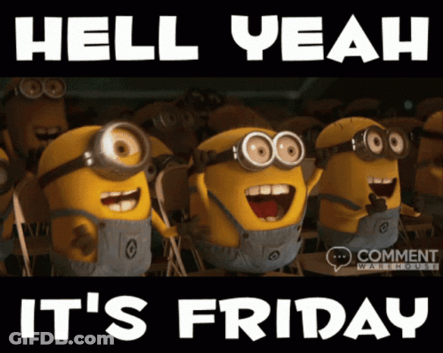 Hell Yeah It's Friday Minions Cheering GIF