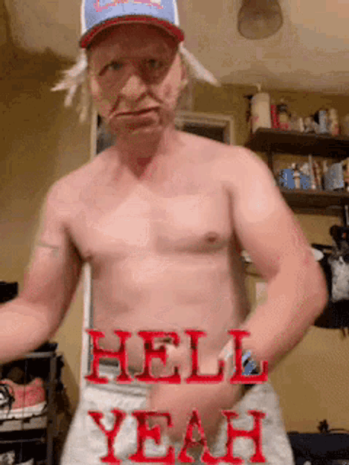 Hell Yeah Prosthetic Face Guy GIF