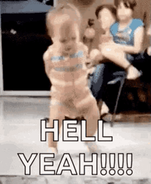 Hell Yes Funny Baby Dance GIF
