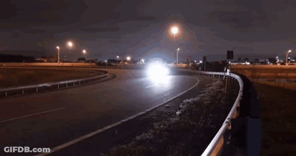 Hellcat Drifting Distant Night View GIF