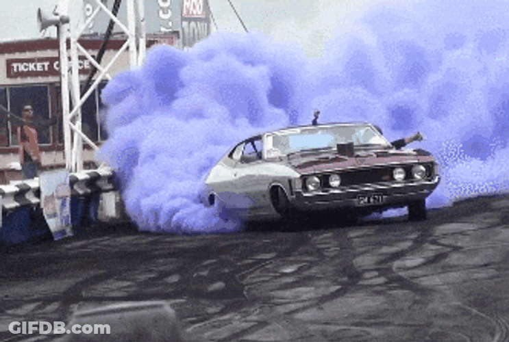 Hellcat Drifting Making Purple Smoke GIF