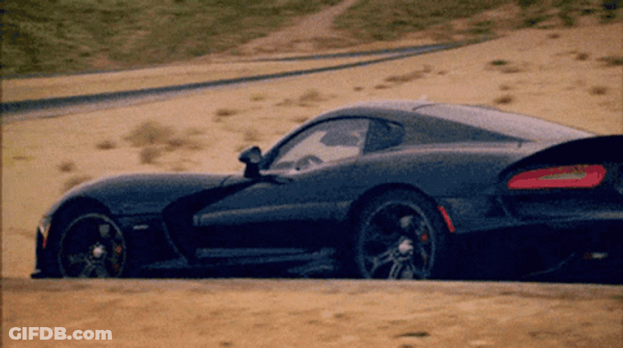 Hellcat Drifting On Mountainside GIF