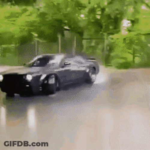 Hellcat Drifting With Color Changing Environment GIF
