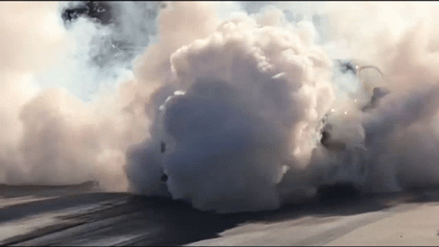 Hellcat Smoke Sports Car Slow Motion GIF