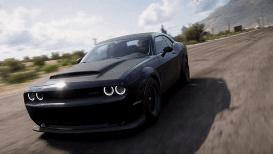Hellcat Sports Car Countryside GIF