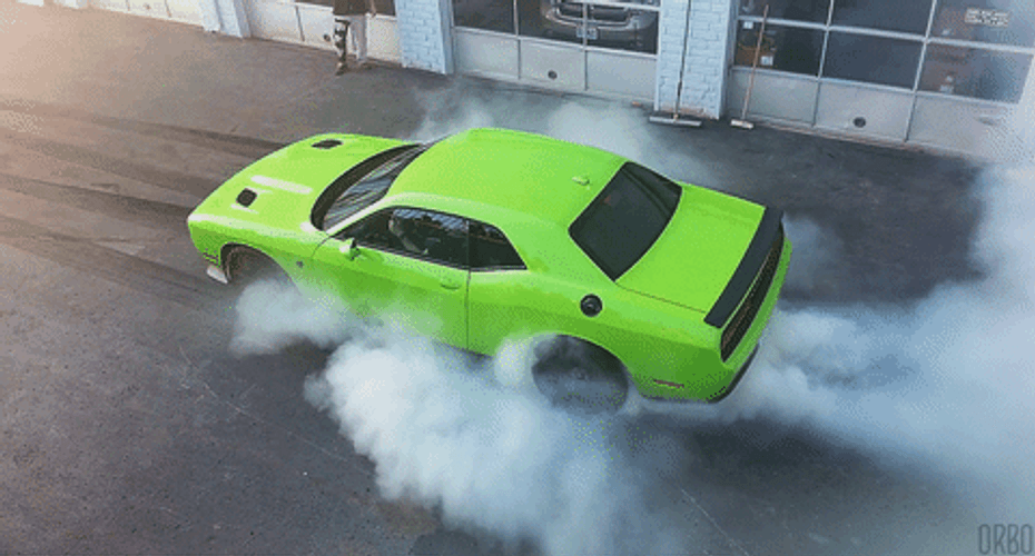 Hellcat Sports Car Lime Green Scat GIF