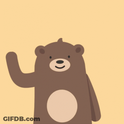 Hello Animated Bear Smile Wave GIF