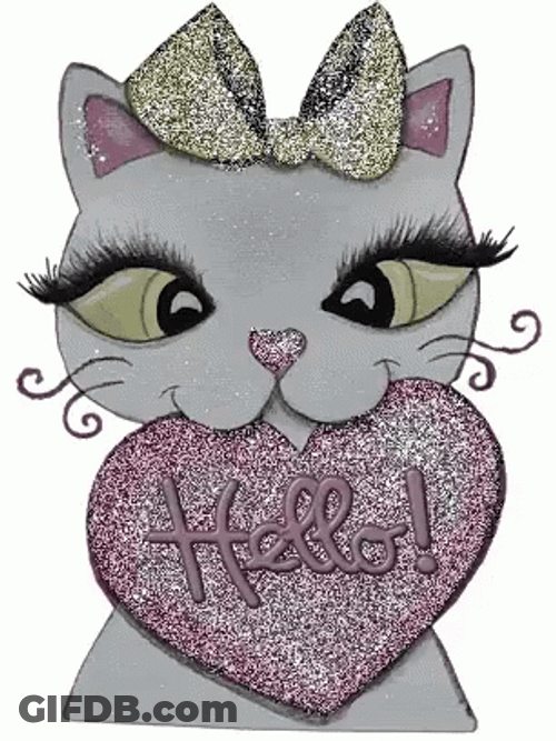 Hello Animated Cat Elegant Gorgeous GIF