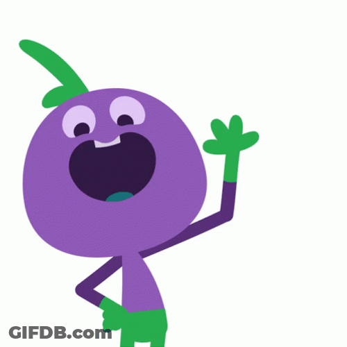 Hello Animated Eggplant Wave GIF