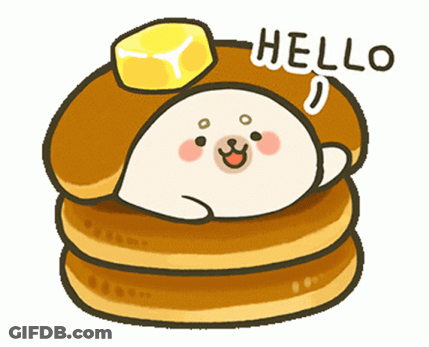 Hello Animated Pancakes A-Shu The Seal GIF