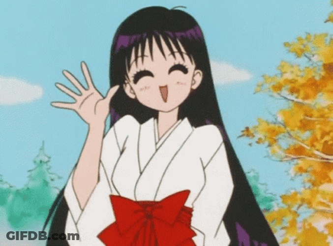 Hello Animated Sailor Mars Hino Rei Shrine Maiden GIF