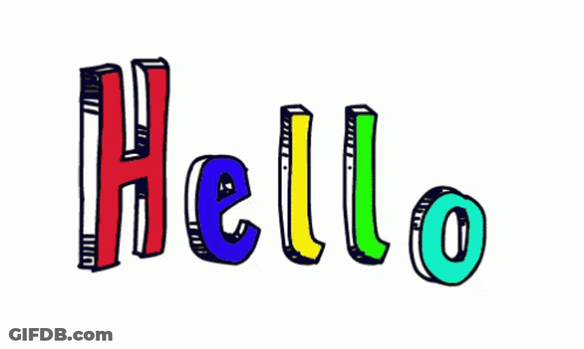 Hello Animated Text Bounce Multicolor GIF