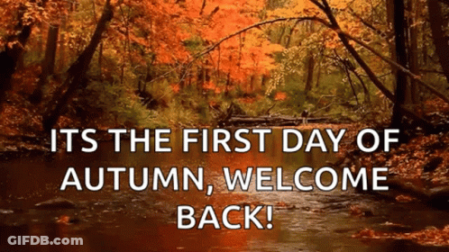 Hello Autumn Falling Leaves GIF