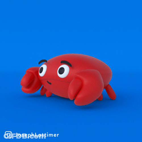 Hello Cartoon Crab Winky Face GIF