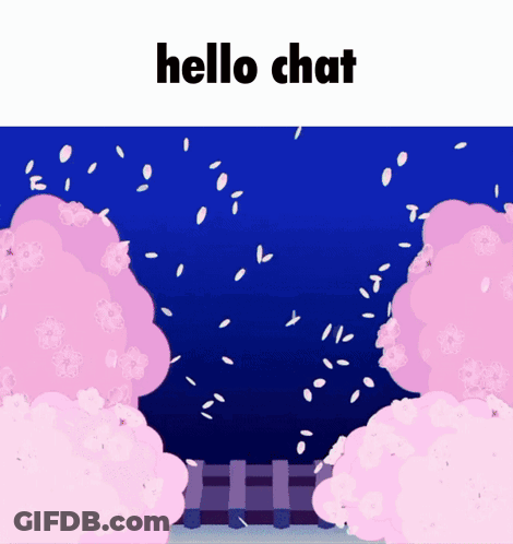 Hello Chat Pink Flowers GIF