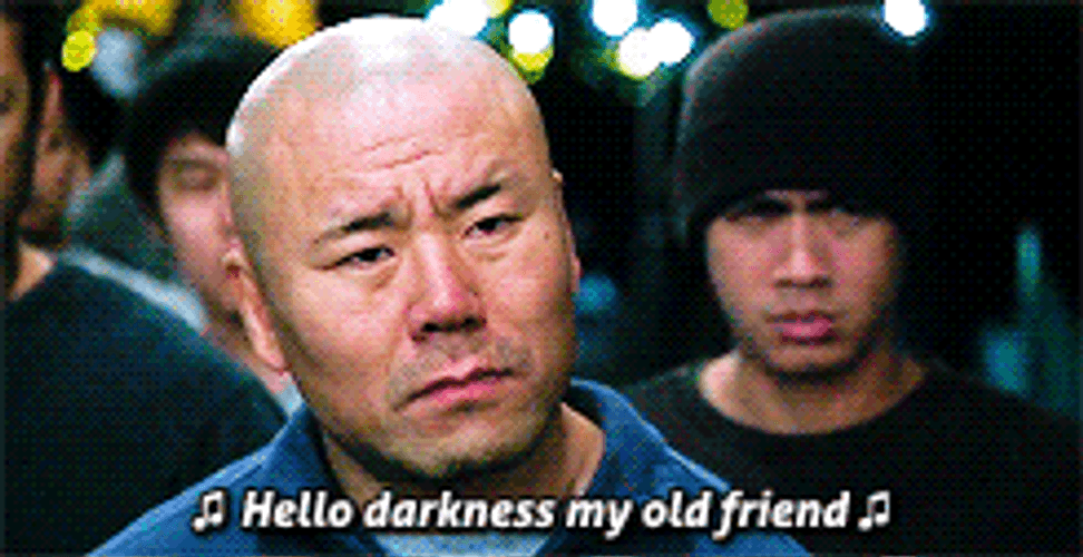 Hello Darkness My Old Friend Asian Guy Staring GIF