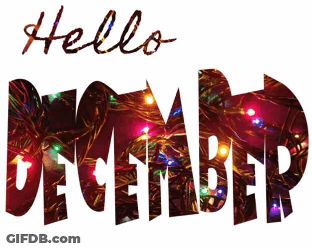 Hello December Christmas Lettering Design GIF