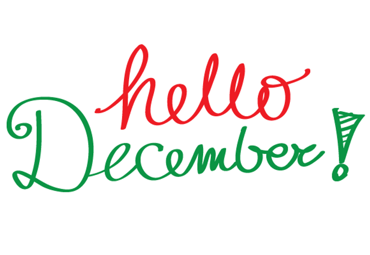 Hello December Red And Green Text GIF
