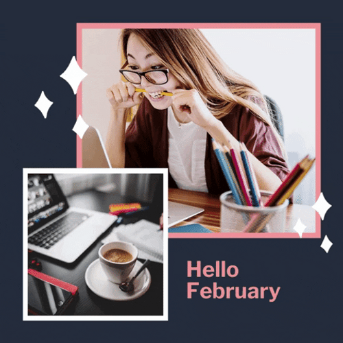 Hello February Lady Working GIF