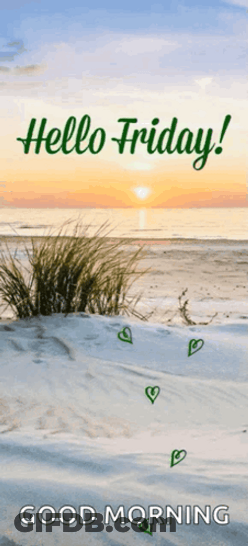 Hello Friday Beach Sand GIF