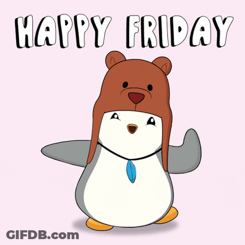 Hello Friday Jumping Happy Penguin GIF