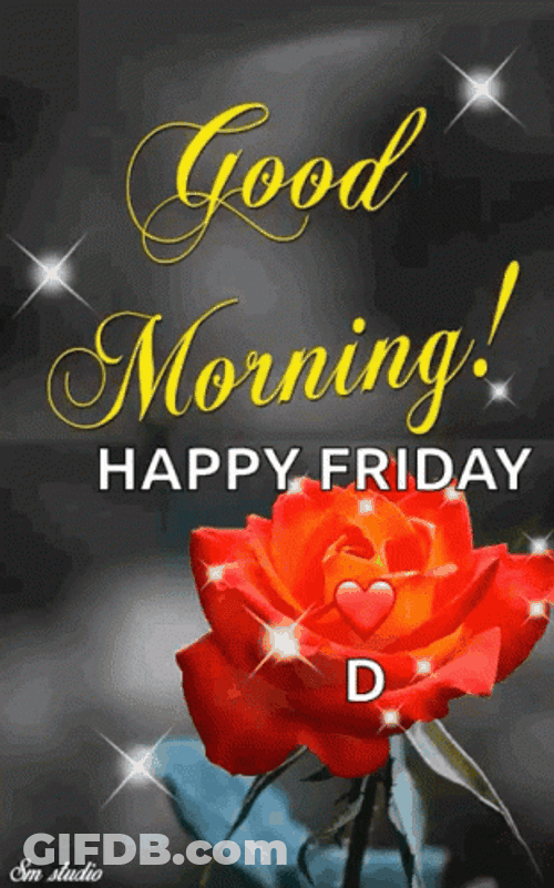 Hello Friday Orange Rose GIF