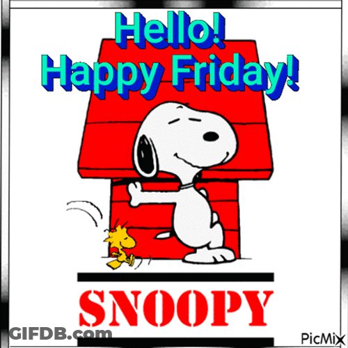 Hello Friday Snoopy Red House GIF