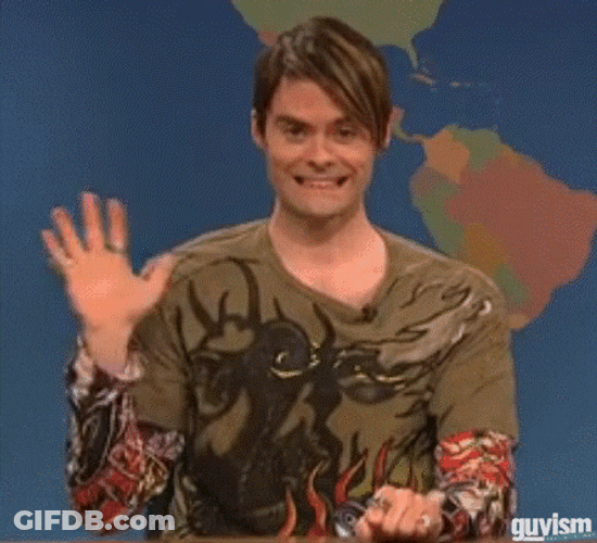 Hello Friends Bill Hader Waving GIF