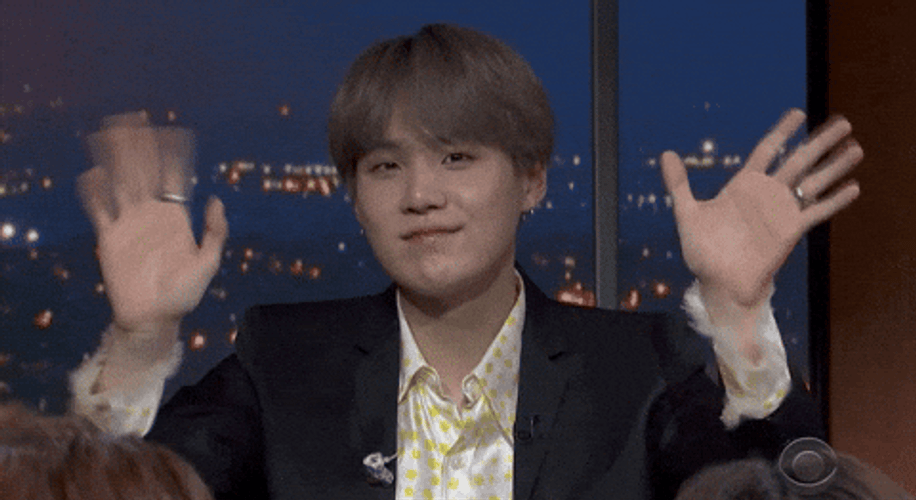 Hello Friends BTS Suga Waving GIF