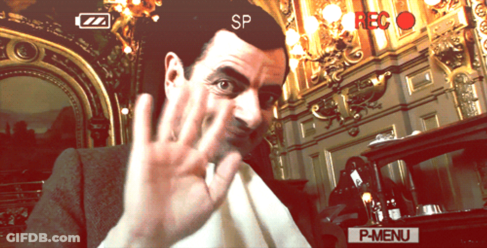 Hello Friends Mr Bean Waving GIF
