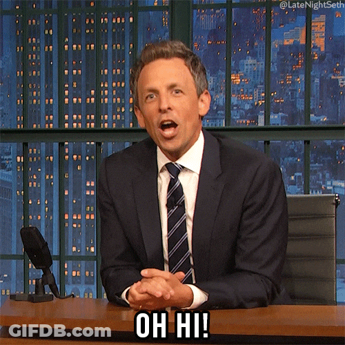 Hello Friends Seth Meyers GIF