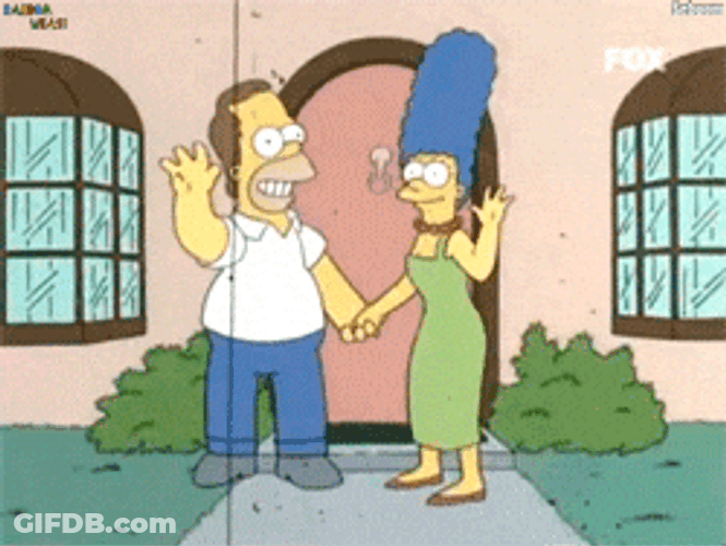 Hello Friends Young Homer And Marge Simpsons GIF