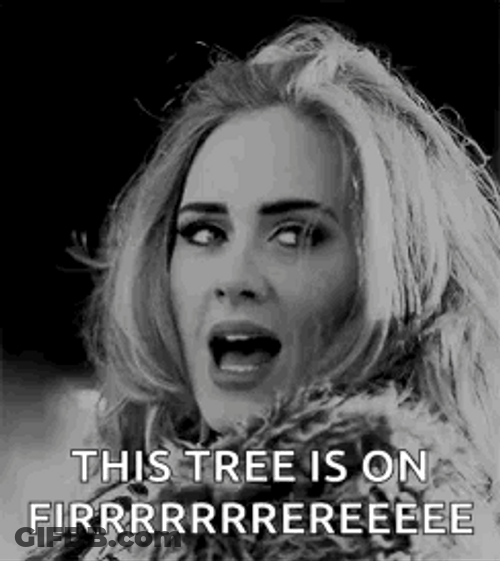 Hello From The Other Side Tree In On Fire GIF