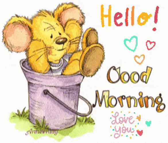 Hello Good Morning Love You Bear Pek A Boo GIF