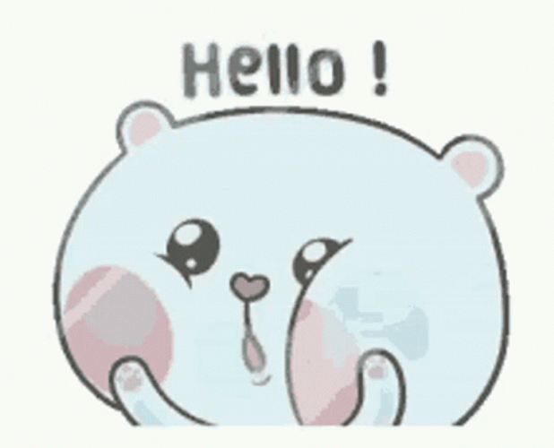 Hello Greetings Cute Blue Bear GIF