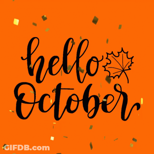 Hello Happy October Confetti GIF