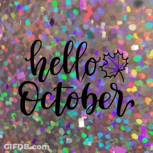 Hello Happy October Falling Glitters GIF