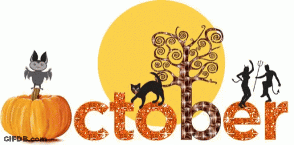 Hello Happy October Pumpkin GIF
