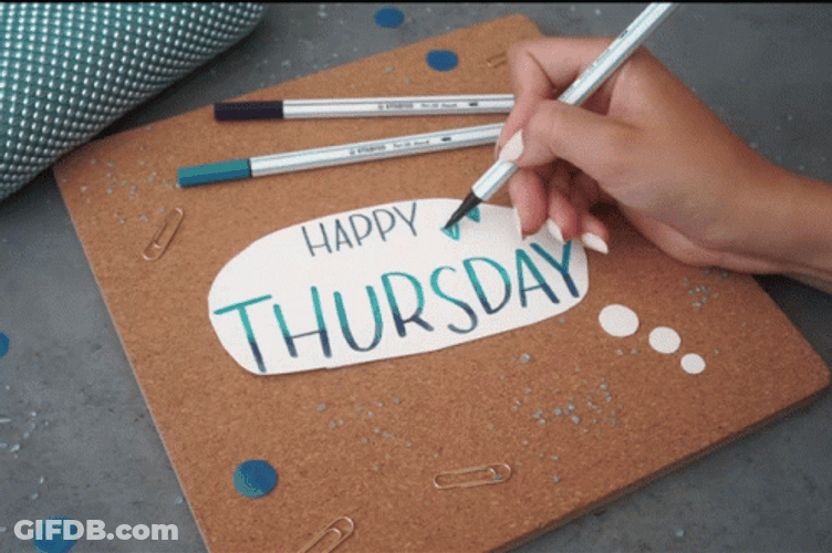 Hello Happy Thursday Drawing GIF