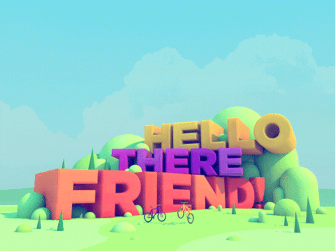 Hello Hi There Friend Animated Text GIF